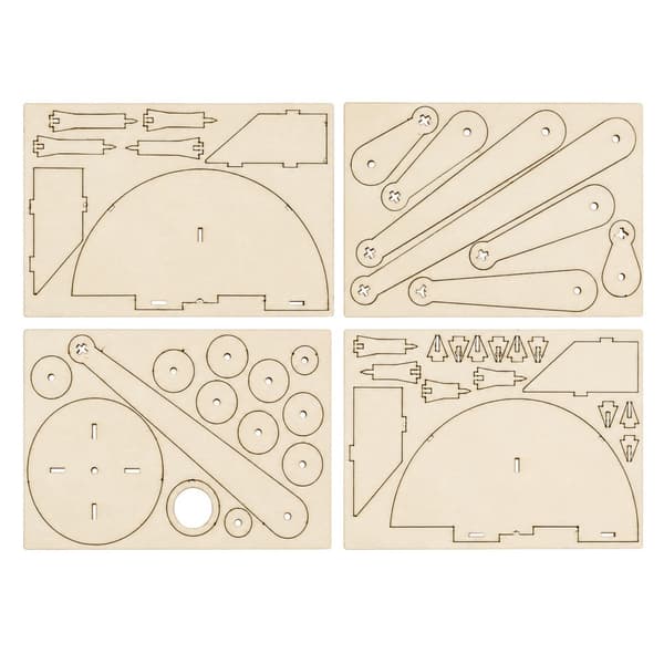 DIY-kit solsystemmodel i træ – byggesæt til børn, 23 x 15,5 x 5 cm