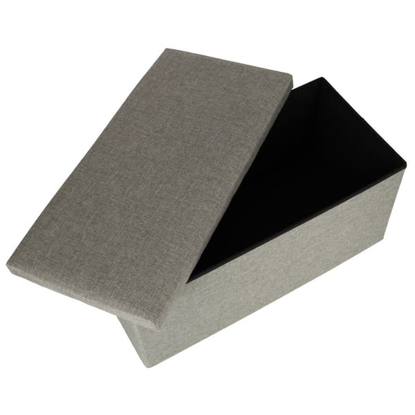 Sammenklappelig siddepuf med opbevaring 76x38x38 cm grå maks. 100 kg
