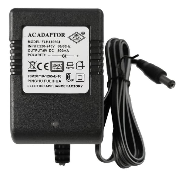 Batteriladdare 6V DC 500 mA för elektrisk åkbil/elbil