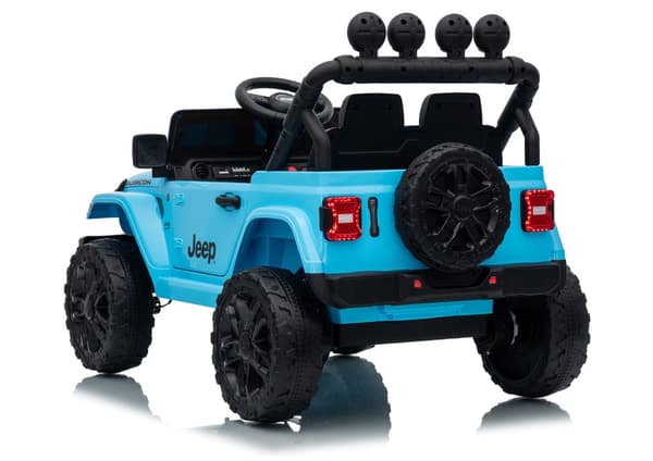 Batteridriven leksaksbil Jeep Rubicon 24V ride-on ljusblå