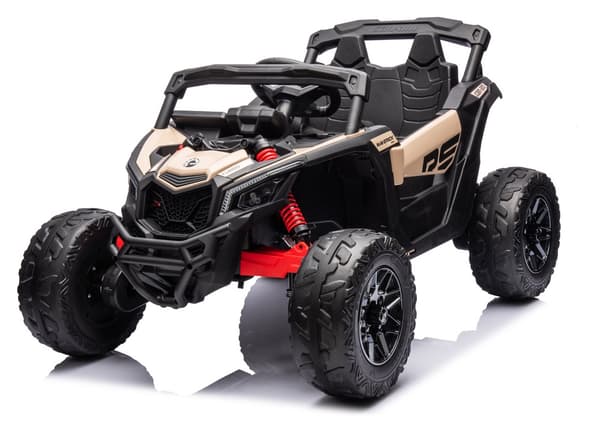 Batteridriven barnbil DK-CA003 RS khaki för inomhus- och utomhuslek