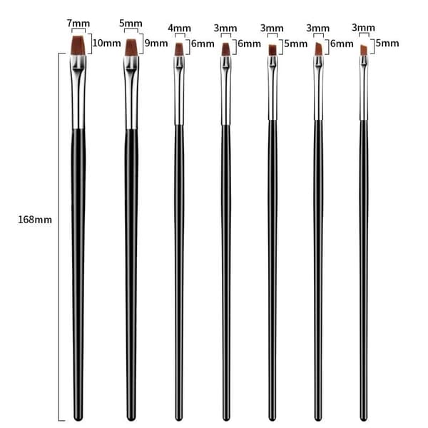 Komplett Nagelkonstset med Svarta Penslar & Dotting Tools