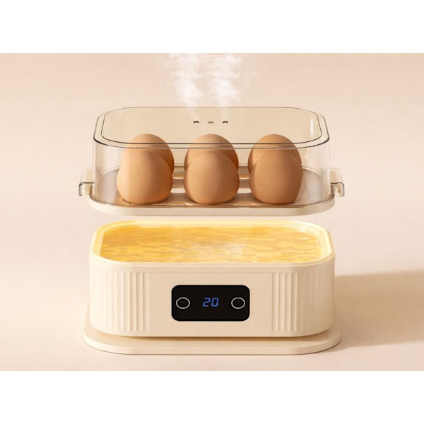 Äggkokare 6 ägg 200 W med timer display hårdhetskontroll