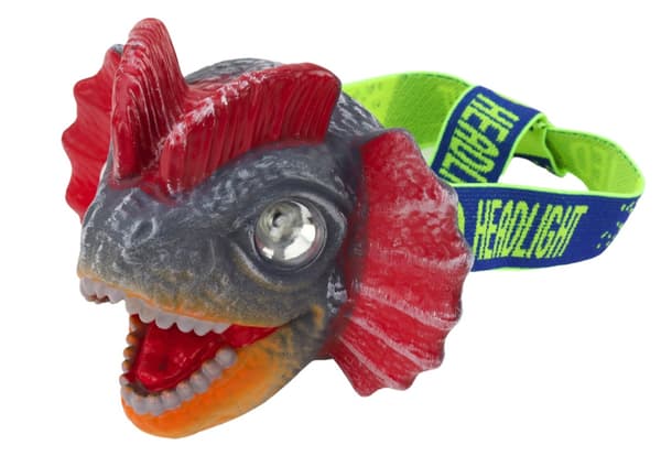 Pandelampe til børn dinosaurie 3 LED 2 indstillinger justerbar rem
