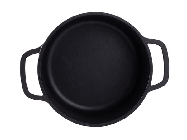 Kasserolle med låg støbt aluminium 2,2 l non-stick sort