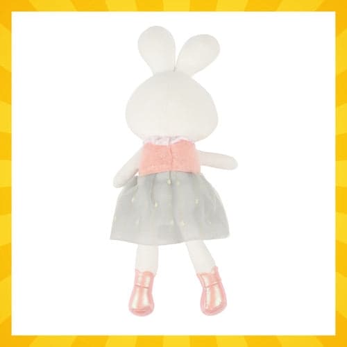 Blød kanin bamse 45 cm hvid/rosa, polyester, 3+