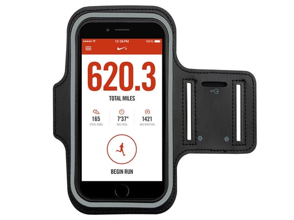 Mobilarmbånd til løb neopren sort til telefon op til 8,5x15 cm