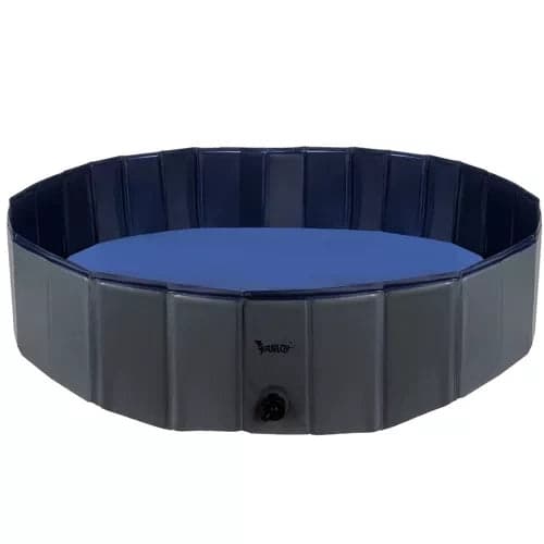 Hundpool fällbar 120x30 cm 300 l med avloppsventil halkfri botten