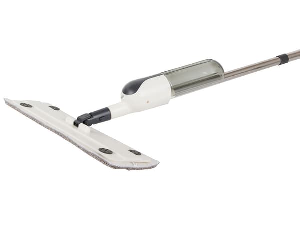 Spraymoppe med 400 ml tank og 3 mikrofiberklude 125 cm hvid