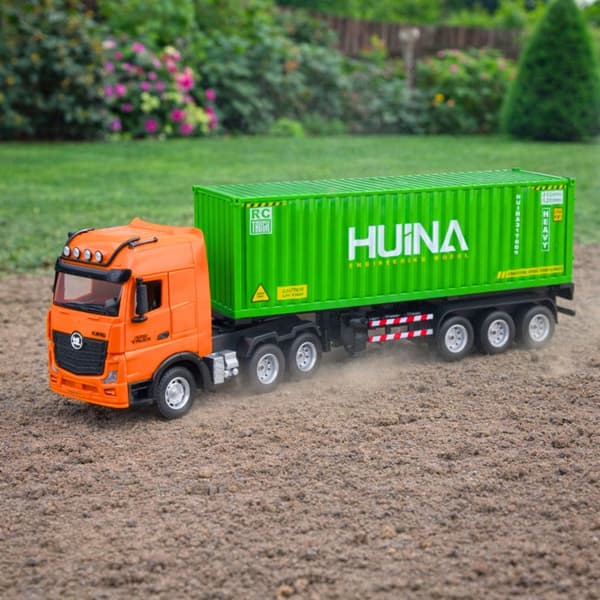 Fjernstyret containerlastbil RC 1:18 9CH 2.4GHz med trailer LED/lyd