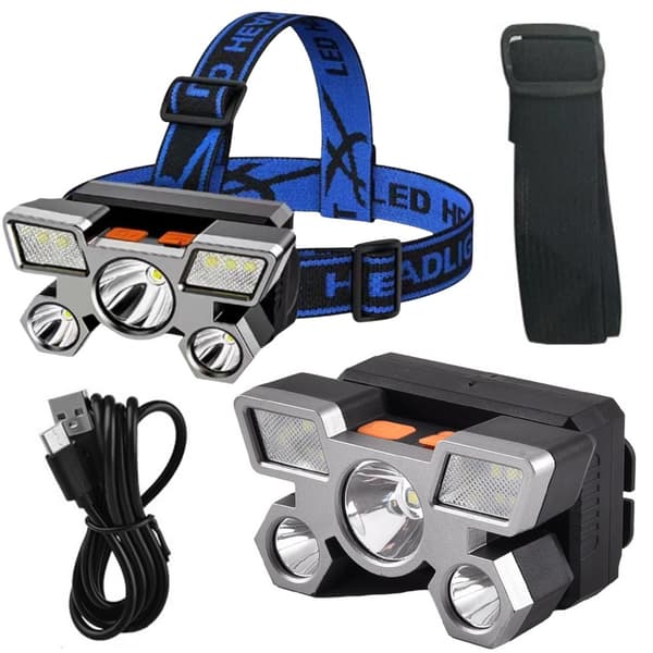 LED-otsalamppu 800 lm USB-ladattava IPX45 4 tilaa 100 m