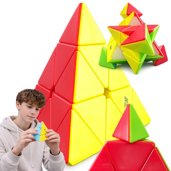 Pyraminx-pyramidikuutio 3D-logiikkapulma pyörivä muovi 9,5 cm