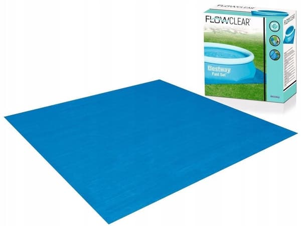 Beskyttelsesmåtte til pool 396x396 cm foldbar PVC blå