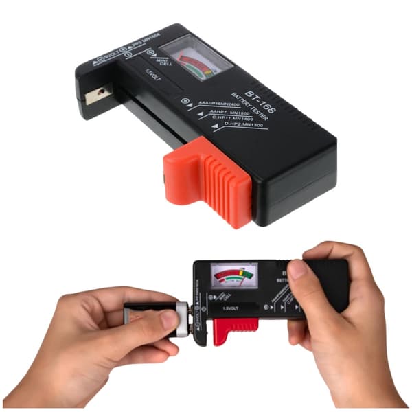 Batteritester til AA/AAA/R14/R20/CR 1,5V/9V uden egen strøm