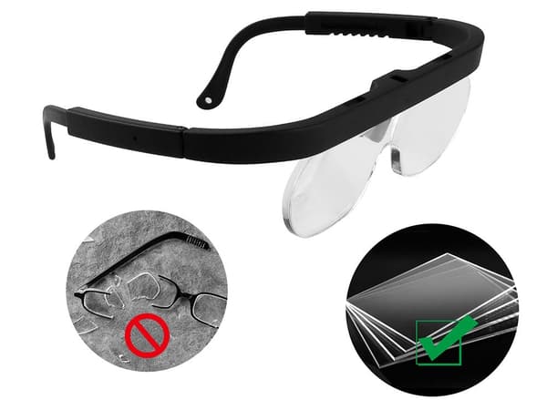 Förstoringsglasögon med utbytbara linser 1,5x/2,5x/3,5x svart