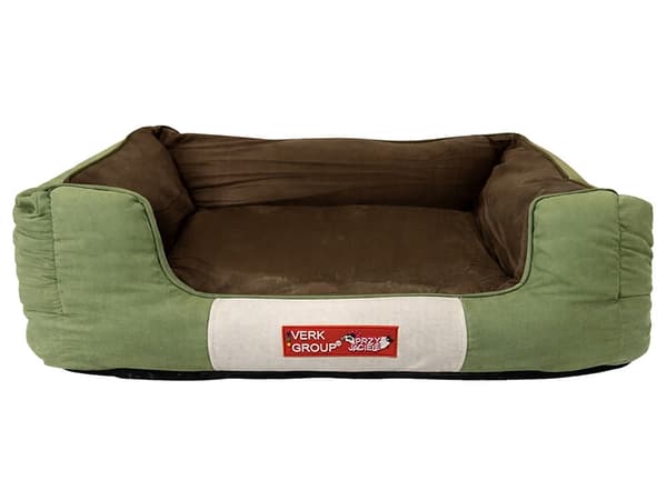 Hund- och kattbädd polyester M 70x55x18 cm, halkfri, grön