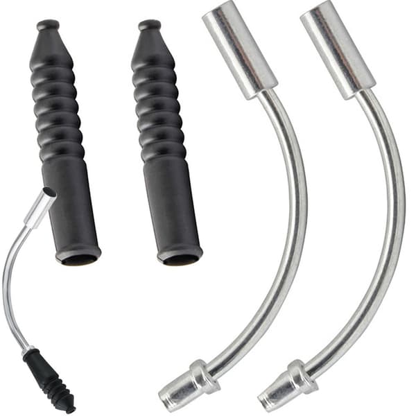 Bromsslang 90° för V-broms cykel i aluminium, 2-pack med gummiband