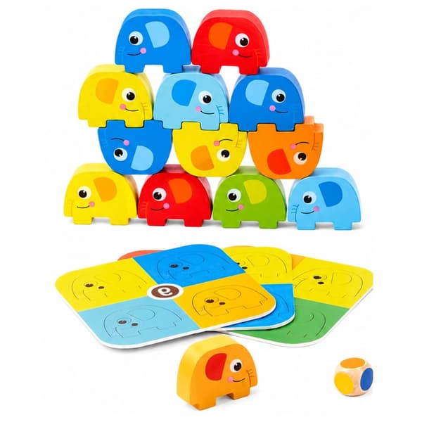 Tasapainopeli Balancing Elephants, taitopeli, 46 osaa, 2+ pelaajaa