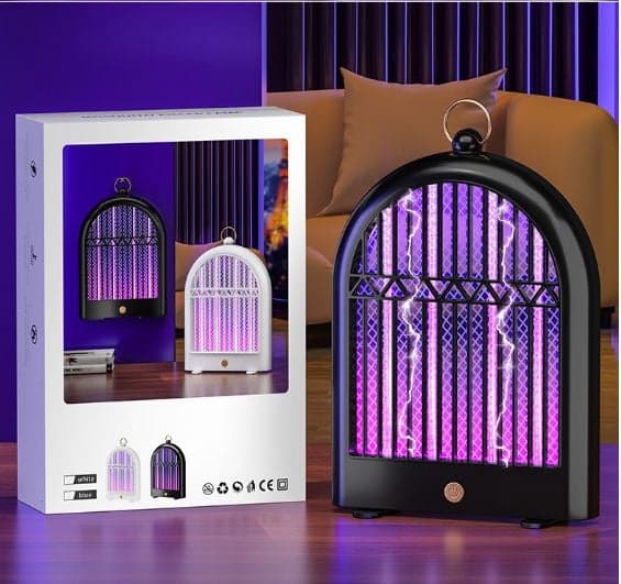 LED insekticidlampe UV med USB-opladning, 29x19x6 cm hvid/sort