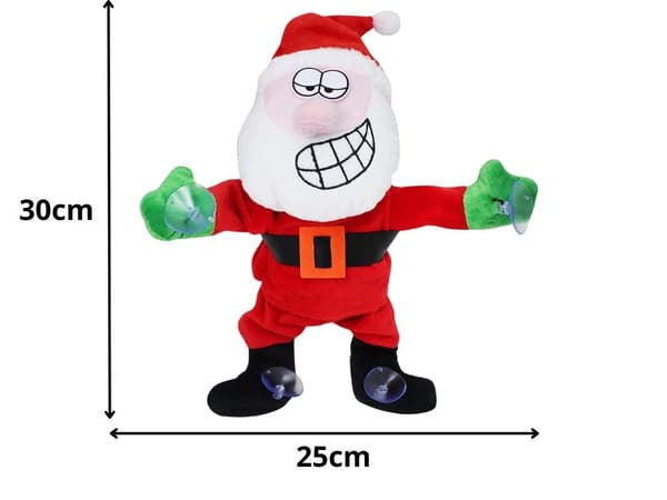 Dansande och sjungande jultomte med sugkoppar 30 cm