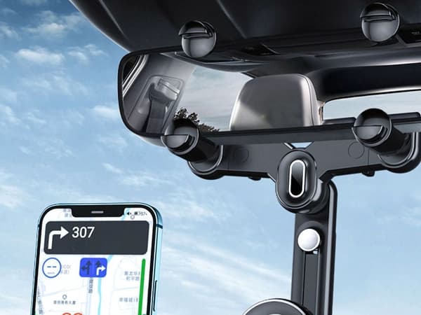 Mobilholder til bakspejl roterbar/justerbar universal sort