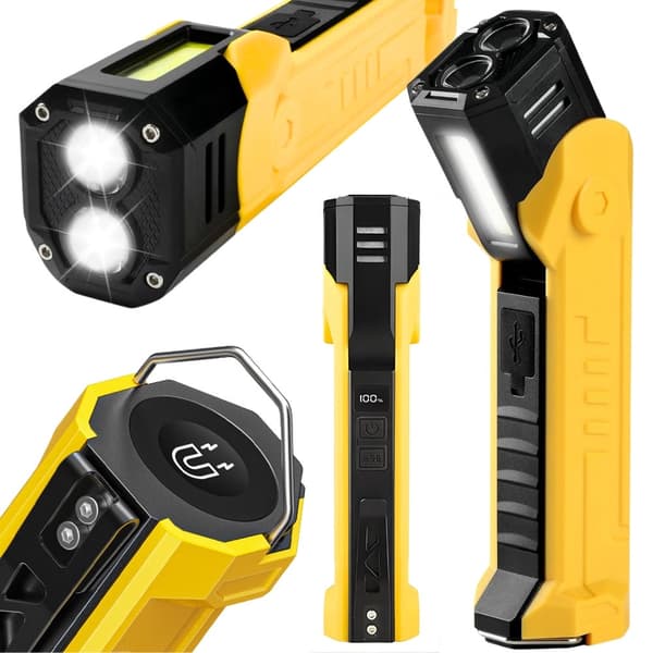 Genopladelig COB LED arbejdslygte med magnet/krog og powerbank