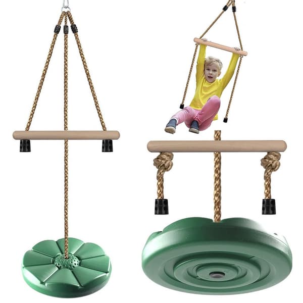 Havegynge rund Ø30 cm grøn max 75 kg reb 190 cm