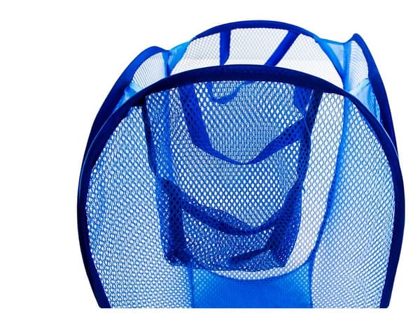 Sammenklappelig opbevaringskurv i mesh 40 L blå 47 x 26 x 26 cm