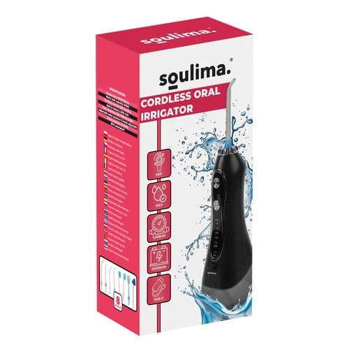 Trådløs tandirrigator 300 ml IPX7 5 tilstande 8 dyser sort