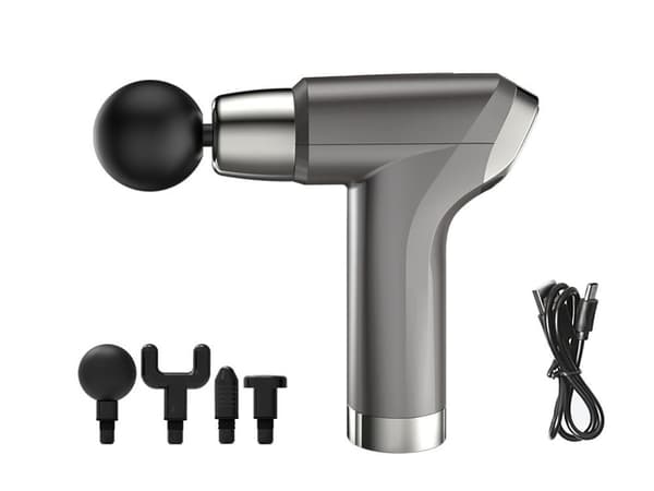 Hierontapistooli 4 hierontapäätä 6 tasoa USB-C harmaa
