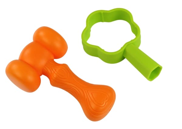 Dinosaur-aktivitetspanel med Whac-a-Mole og formsorterer