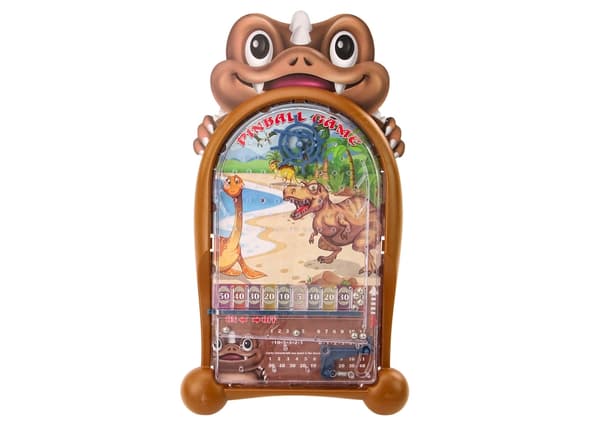 Pinballspil dinosaurietema brun 28x20 cm til børn 3+ CE EN71