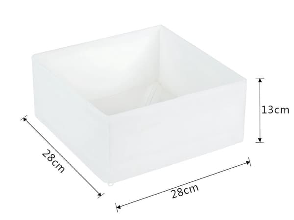 Tekstilorganiser til undertøj/sko hvid polyester 28x28x13 cm