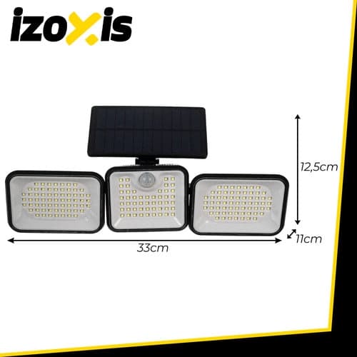 Solcellelampe 180 LED med bevægelses- og skumringssensor IP65 sort