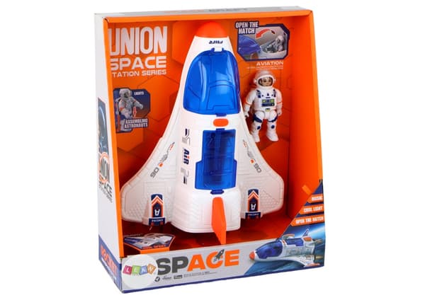 Rumssæt rumraket med astronaut 25 cm med lyd & damp, 3+ år