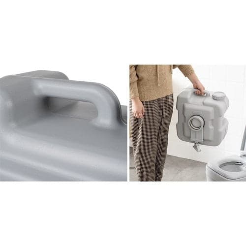 Portabel campingtoalett 12L vatten/20L avfall, 150 kg, grå