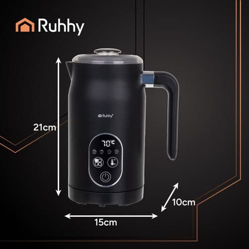 Elektrisk mælkeskummer 4-i-1 500W LED 270ml/140ml sort