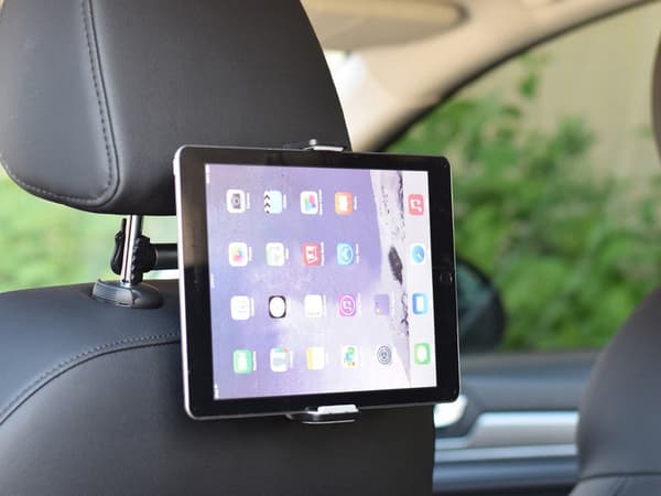 Nakkestøtteholder til bil til mobil/tablet 11–19 cm sort