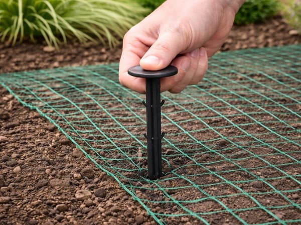 Markpinnar för fiberduk i plast 11 cm, svarta, 10-pack