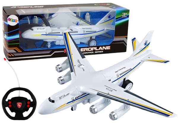 Radiostyrt passagerarflygplan 40 MHz med LED/ljud, 34 cm