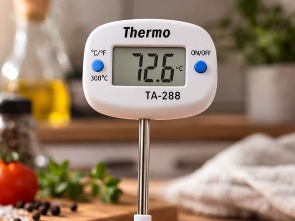 Digital kökstermometer med stekspett LCD 300°C vit