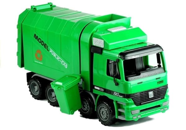 Legetøjs-affaldscontainer 36,5 cm med tipfunktion og gummihjul, 3+ år
