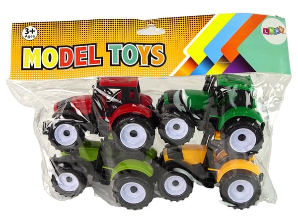 Lelutraktorit 4-pack 12 cm kitkaveto, eri väreissä 3+ år
