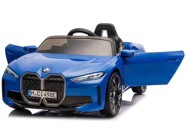 Elbil til børn BMW i4 4x4 batteridrevet kørebil blå