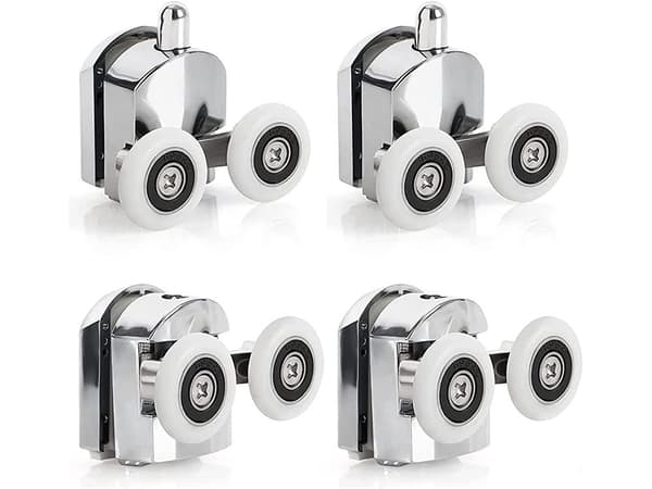 Duschdörrhjul 23 mm för 4–6 mm glas, set 8 delar kullagrade