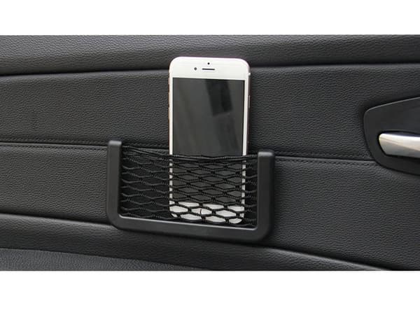 Bilorganisator meshlomme 14,5x8 cm sort med dobbeltklæbende tape