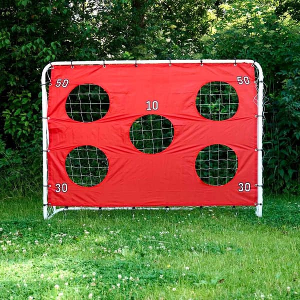 Fodboldmål 213x152 cm med træfplade 5 huller, galvaniseret stål