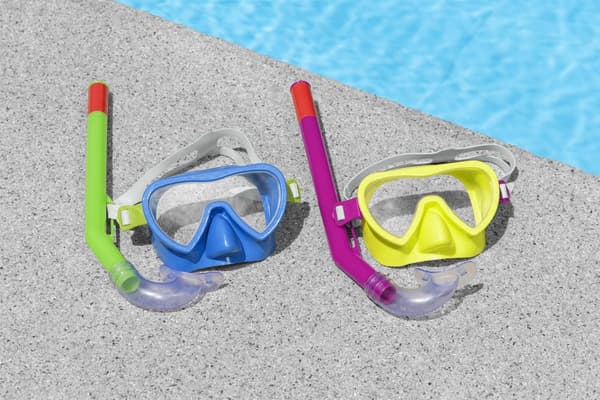 Dykmask och snorkelset för barn UV-skydd grön/blå