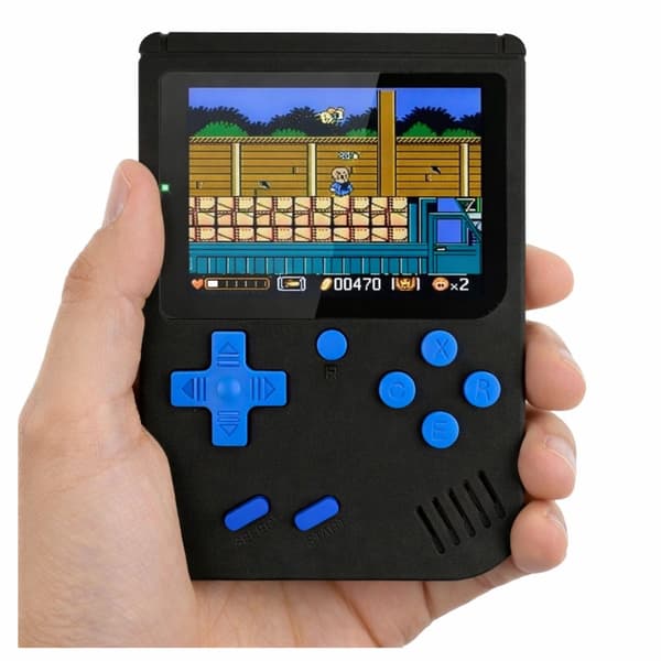 Bärbar retro spelkonsol med LCD-skärm, 108 inbyggda spel
