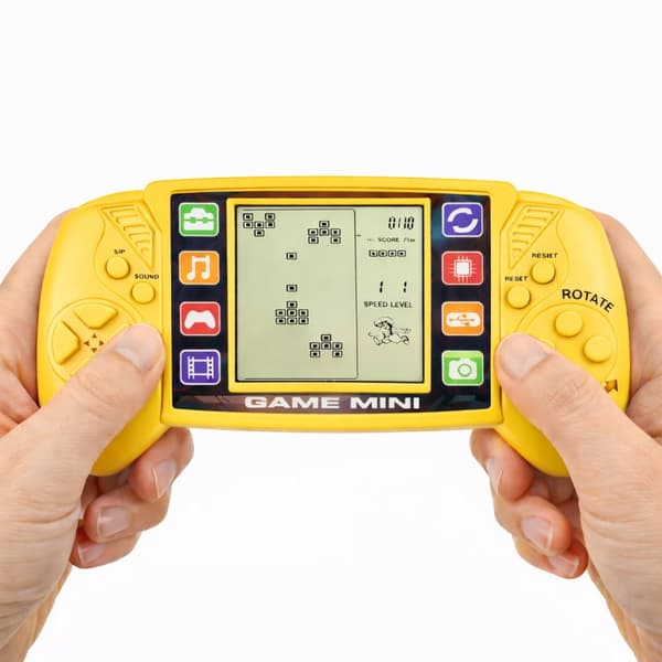 Tetris elektronisk spil LCD bærbar spilkonsol, gul, 2x AA